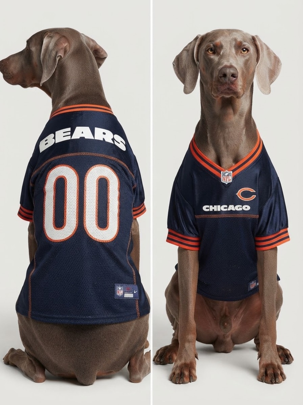 NFL Chicago Bears Navy and Orange Dog Jersey XL
